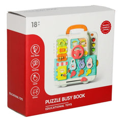 Multi-Functional Busy Box Toy for Toddlers, Montessori Educational Activity Cube, Steering Wheel & Sensory Learning Toy