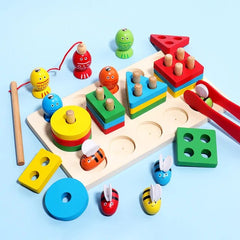 5-in-1 Sorting, Stacking, Magnetic Fishing & Bee Catching Game | Toddler Learning & Fine Motor Skills Toy