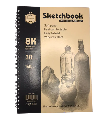 Keep Smiling Professional Spiral Hardbound Sketchbook 30Sheets