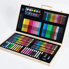 Wooden Painting Arts & Craft Drawing Color Kit 180pcs for Kids