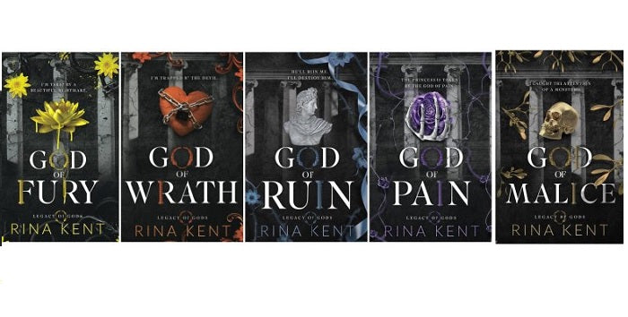 LEGACY OF GOD 5 book set by rina kent (God of wrath , God of pain , God of malice , God of ruin , God of Fury ) by rina kent