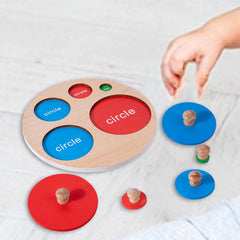 Geometric Wooden Shape Puzzle Plate