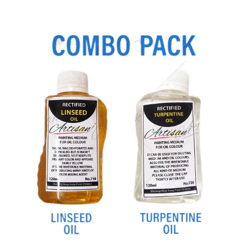Combo Pack Of 2 - 1 Pc Linseed Oil And 1 Pc Turpentine Oil Plastic Bottle 120ml Each