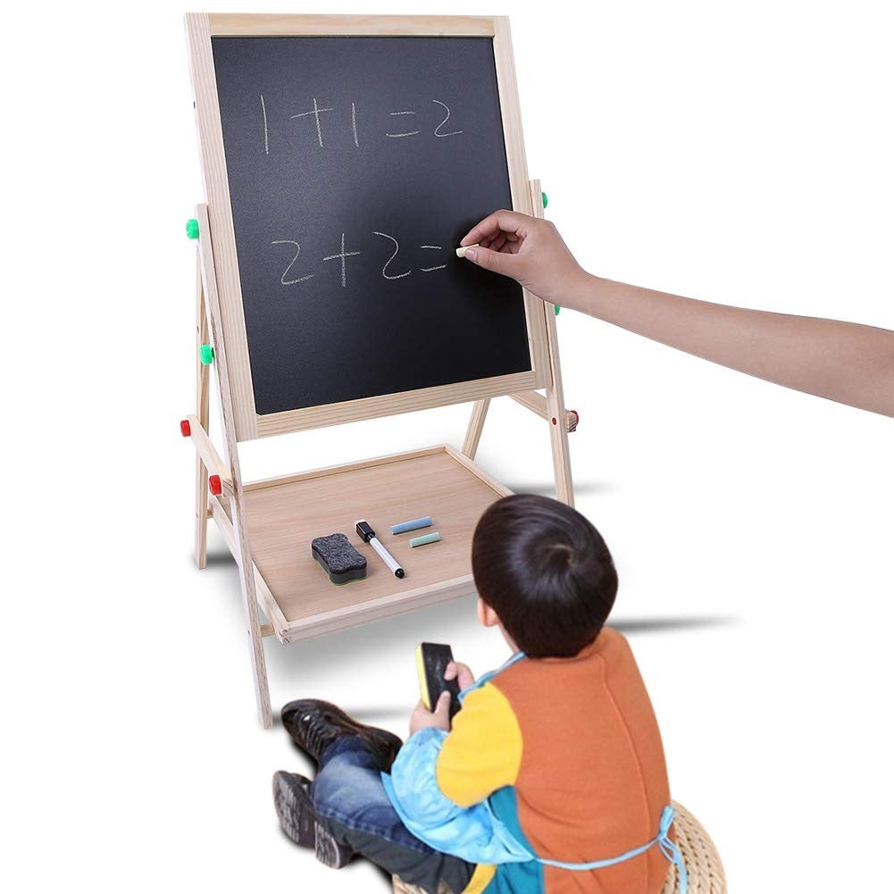 Wooden Learning Writing Board ( One side blackboard another side whiteboard ) board  Double Sided 12 x 15 inches