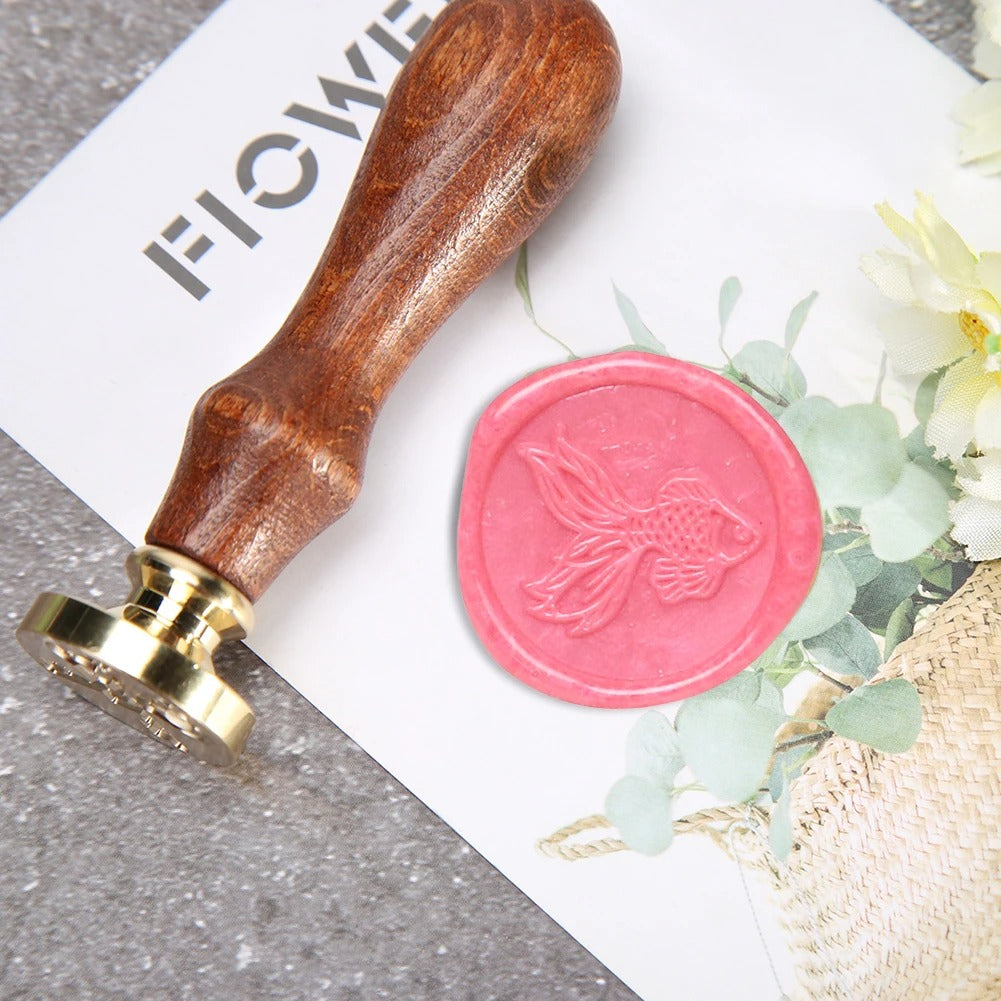 100pcs Octagon Red Sealing Wax Beads Retro Seal Stamp Beaded