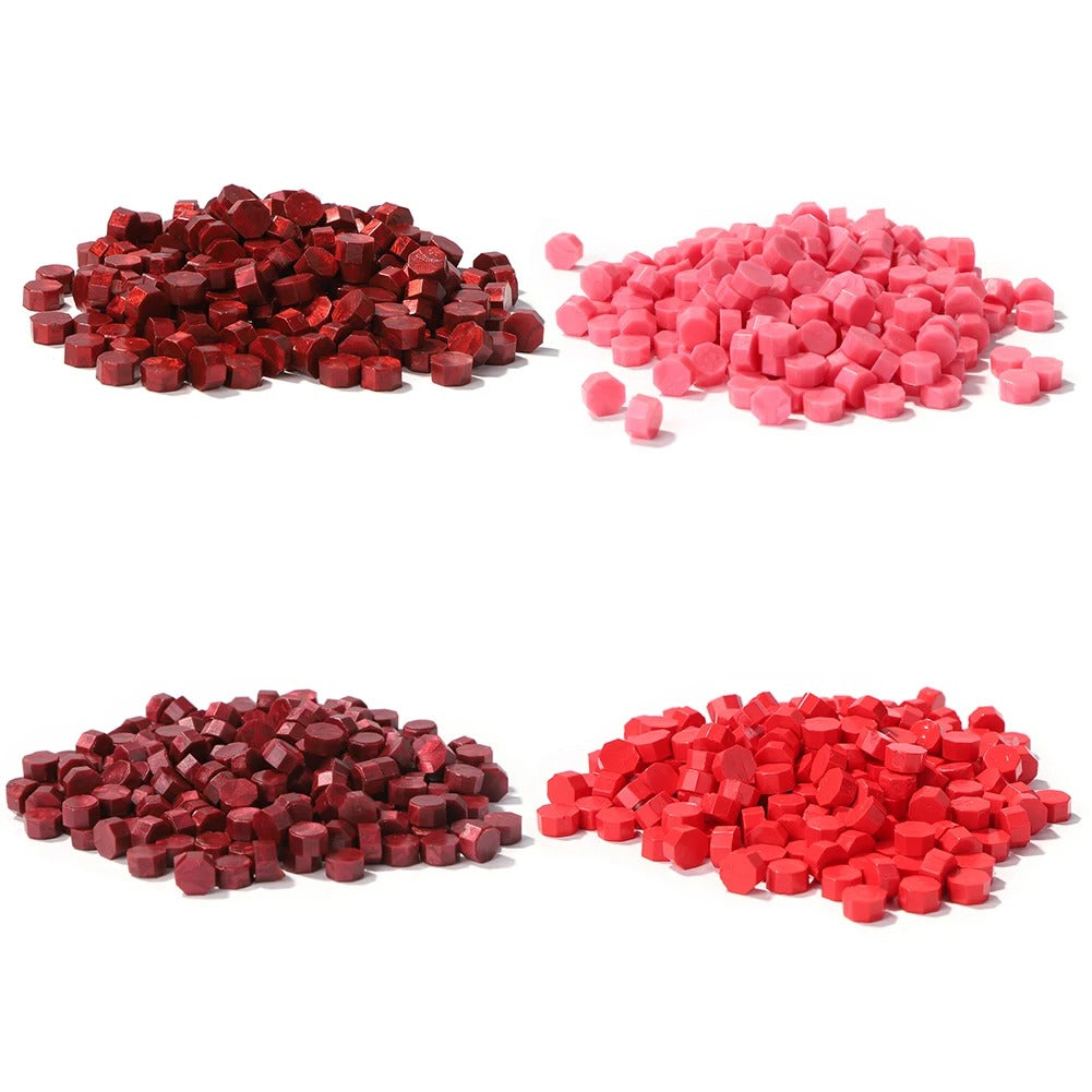 100pcs Octagon Red Sealing Wax Beads Retro Seal Stamp Beaded