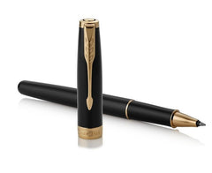Parker Sonnet Matte Black Rollerball Pen with Free Parker Vector Rollerball Pen