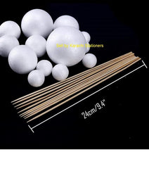 28pcs set Thermocol (Thermopol) Balls Solar System Universal Kit with Paints, Brush and sticks