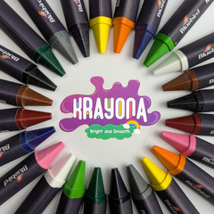 Krayona Set of 12 | Premium Wax Crayons for Kids | Bright Colouring Crayons for Drawing, School Projects & Art Activities | Non-Toxic