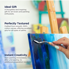 Signature Stretched Canvas | Premium Triple Primed Cotton Canvas for Acrylic, Oil & Mixed Media Painting | Professional Artist Canvas | Best Seller | High Quality