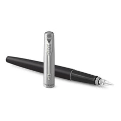 Parker Jotter Stainless Steel Metallic Body Black Fountain Pen