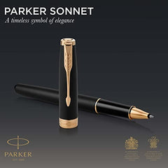 Parker Sonnet Matte Black Rollerball Pen with Free Parker Vector Rollerball Pen
