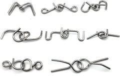 8Pcs/Set Metal Montessori Puzzle Wire IQ Mind Brain Teaser Puzzles Adults Interactive Game Reliever Educational Toys