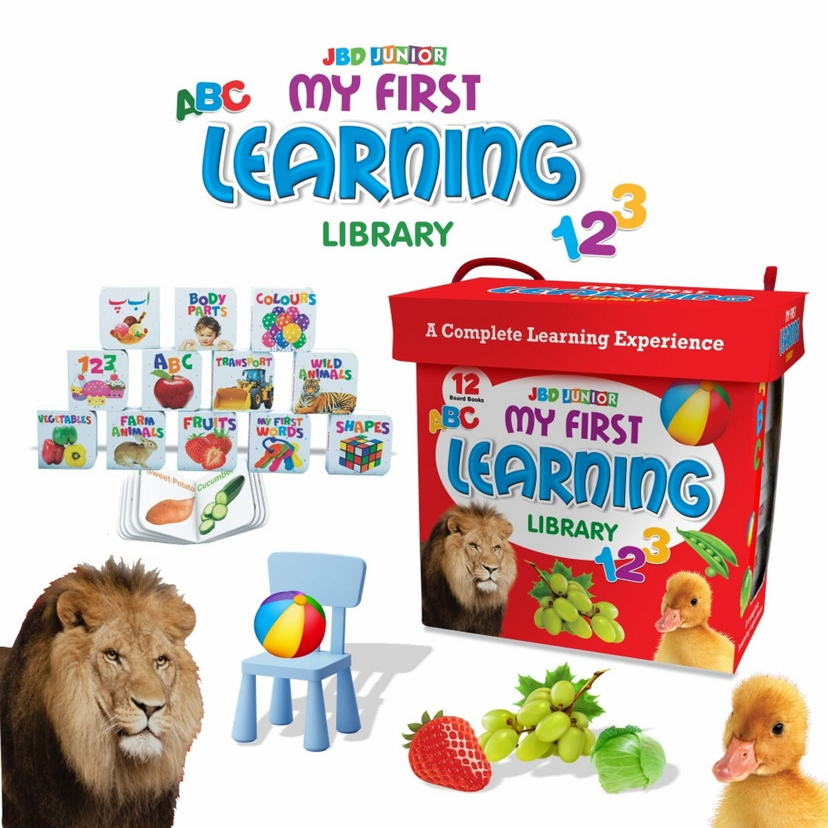 My First Learning 12 in 1 Library : Boxset of 12 Board Books for Kids Board book - Boxset of 12 Board Books for Kids Karachi Stationers