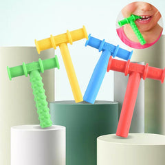 Kids Chewing Tube T-Shape Chewy Teether Baby Oral Motor Chew Tools Tuxtured Auti