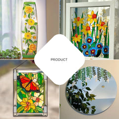 Bluebird Vibrant Glass Paints Set - 6 Colors x 25ml Create Stunning Stained Glass Artwork