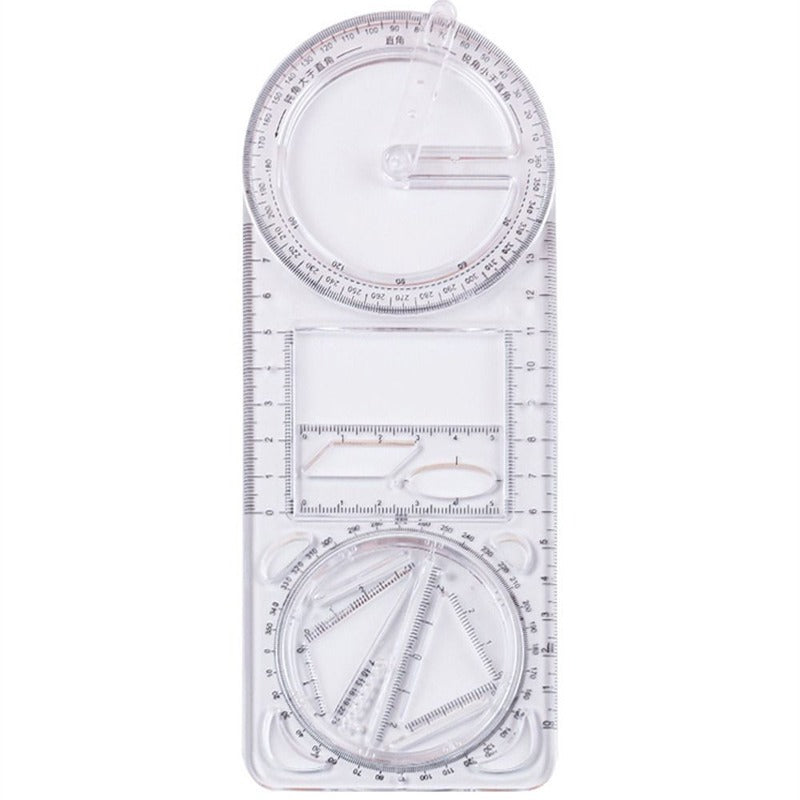 Multifunctional Geometry Box Set – 360° Protractor, Ruler & Drawing Tools