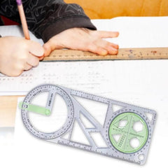 Multifunctional Geometry Box Set – 360° Protractor, Ruler & Drawing Tools