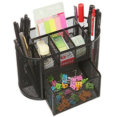 Desk Organizer, Mesh Metal Steel Pen Stand/Holder stationery organizer- Black