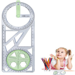 Multifunctional Geometry Box Set – 360° Protractor, Ruler & Drawing Tools