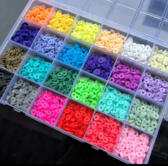 24pcs Viral Clay Beads For Jewelry Making - 24 Colors Polymer Beads Set