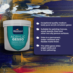 Bluebird Acrylic Gesso for Artists - Primer - White Blue Bird Best Seller in Pakistan Premium Quality Easy to Use