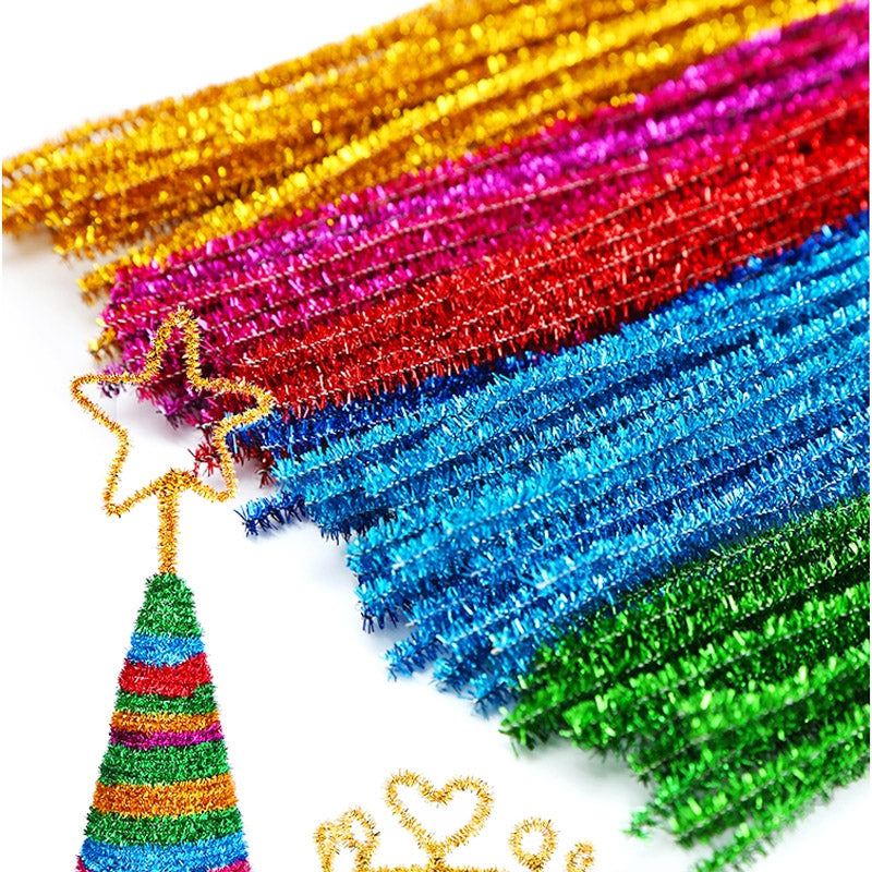 Pack of 50 - Glitter Pipe Cleaner velvet Sticks