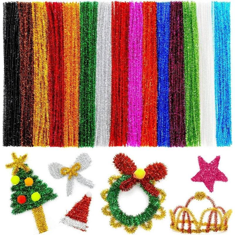 Pack of 50 - Glitter Pipe Cleaner velvet Sticks