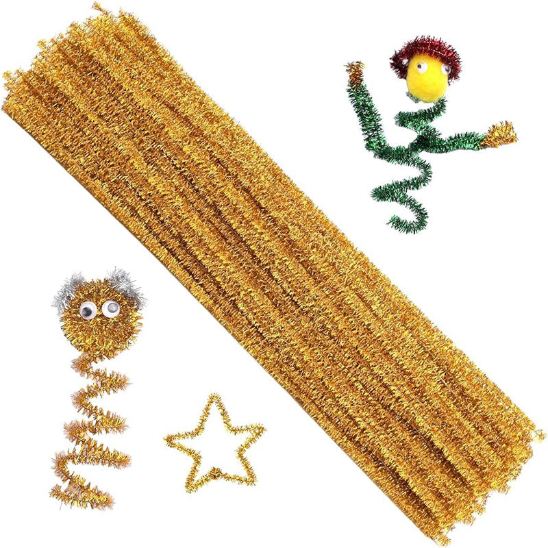 Pack of 50 - Glitter Pipe Cleaner velvet Sticks