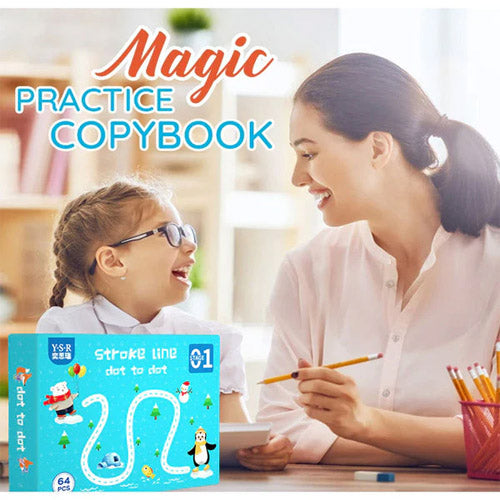 64 pages Reusable Magical Tracing Workbook Set with Marker & Duster