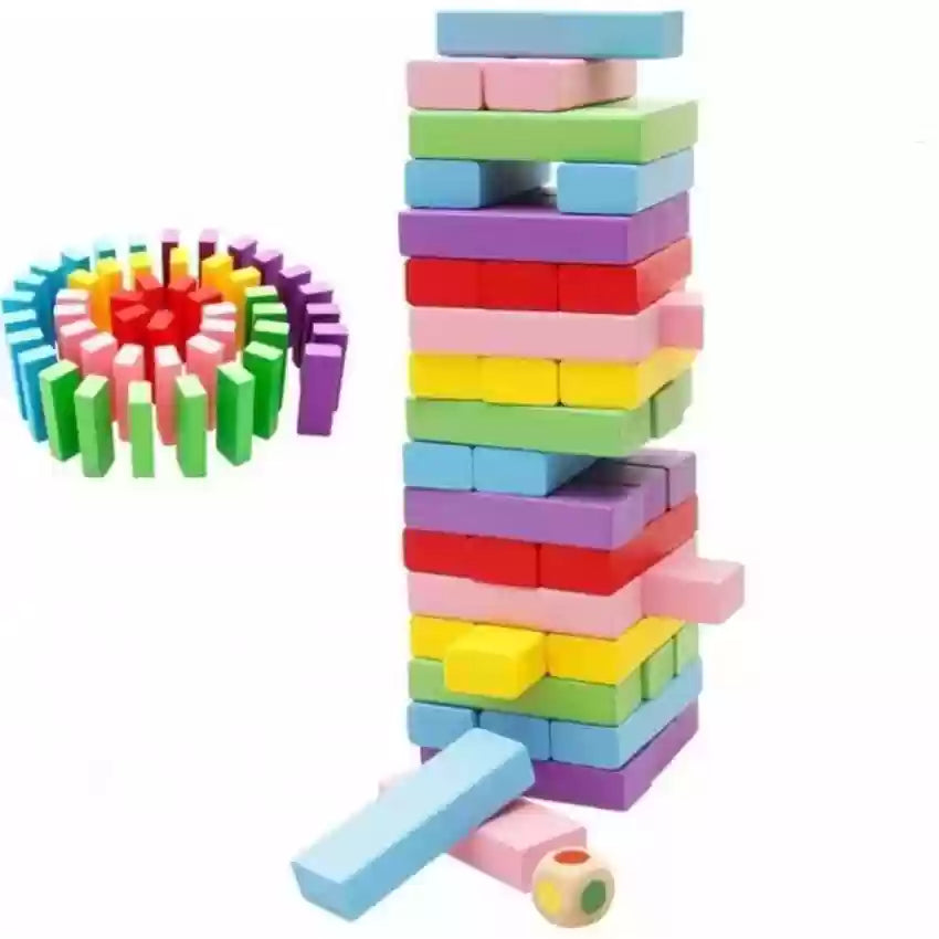 Wood Block Mini Jenga 48 Pcs Stacking Mini Tower