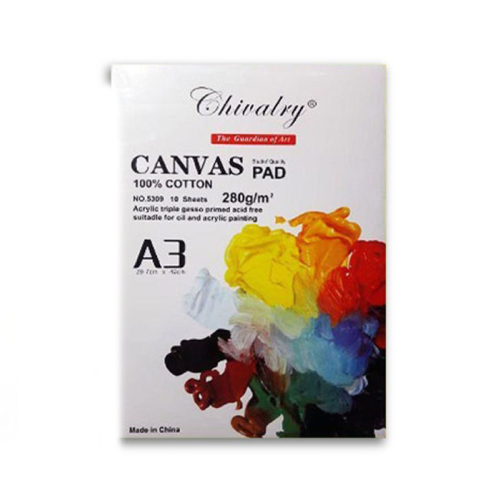 1 Pack - Canvas Pad 10 Sheets A3 Size 100% Cotton 280Gsm