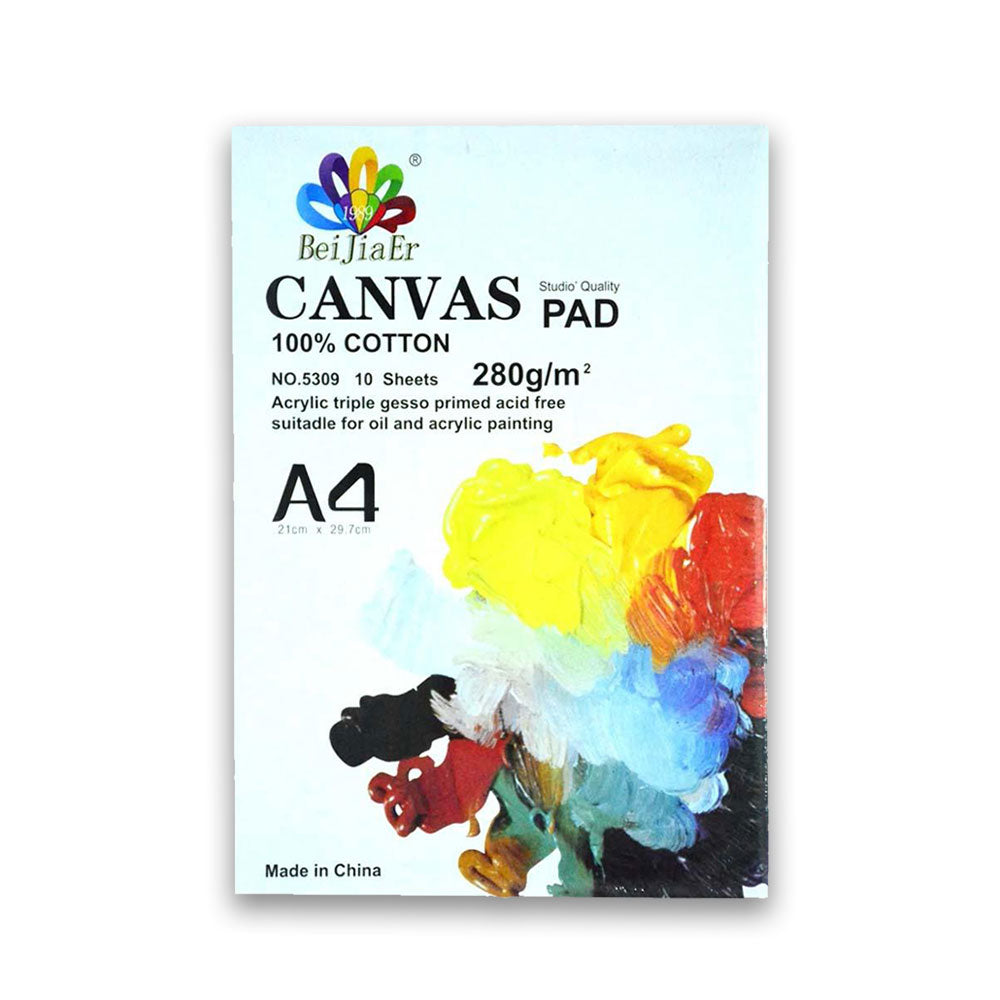 1 Pack - Canvas Pad 10 Sheets A4 / A3 Size 100% Cotton 280gsm