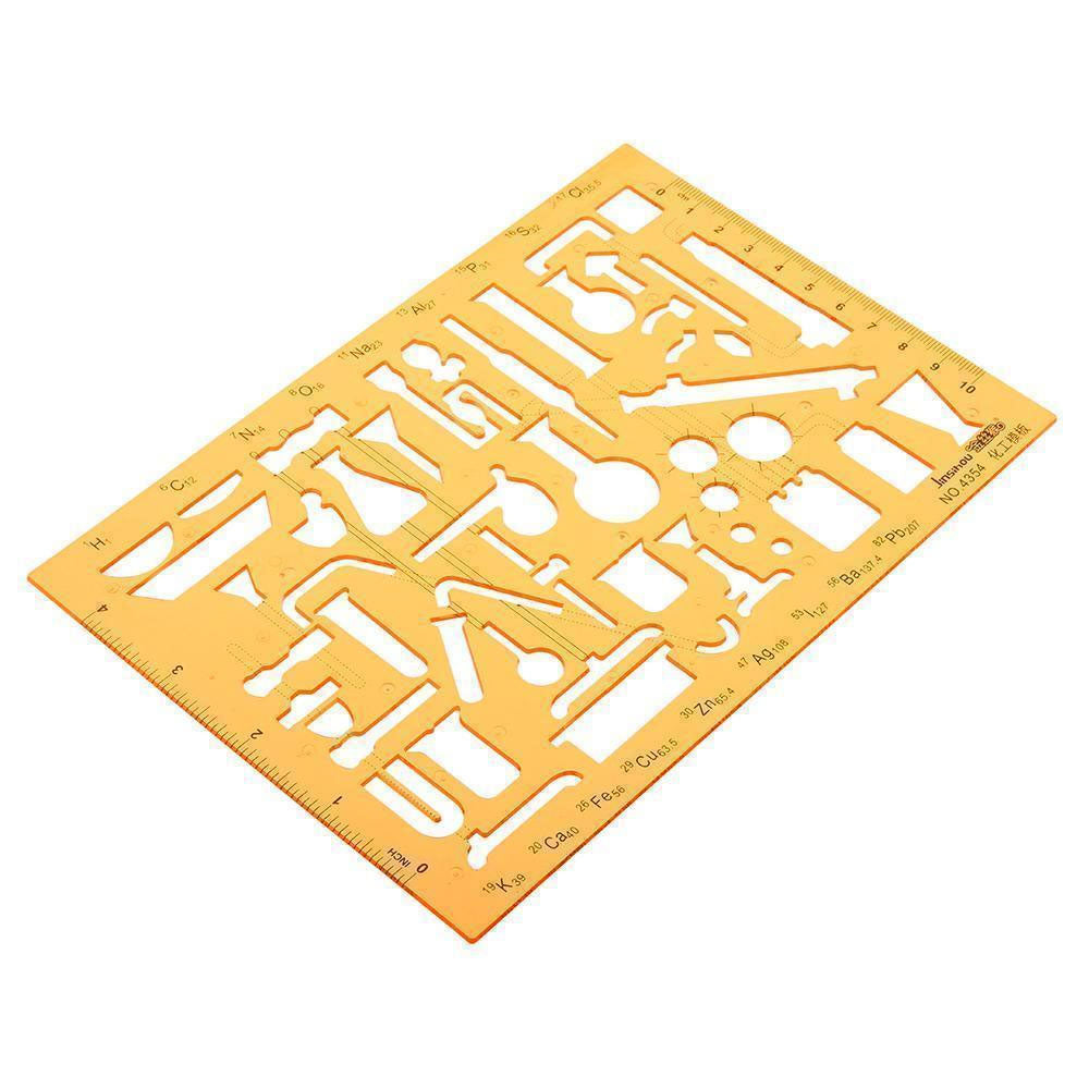 Chemistry Laboratory Experiment Symbols Drawing Template Kt Soft Plastic Ruler Design Stencil