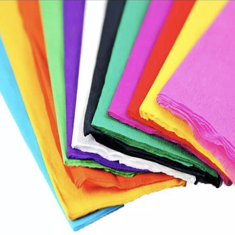 Pack Of 12 - Crepe Paper Roll Sheets Coloured Craft Paper