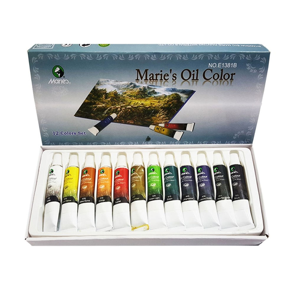 Set of 12pcs - Marie's Oil Paints Tubes 12ml each tube