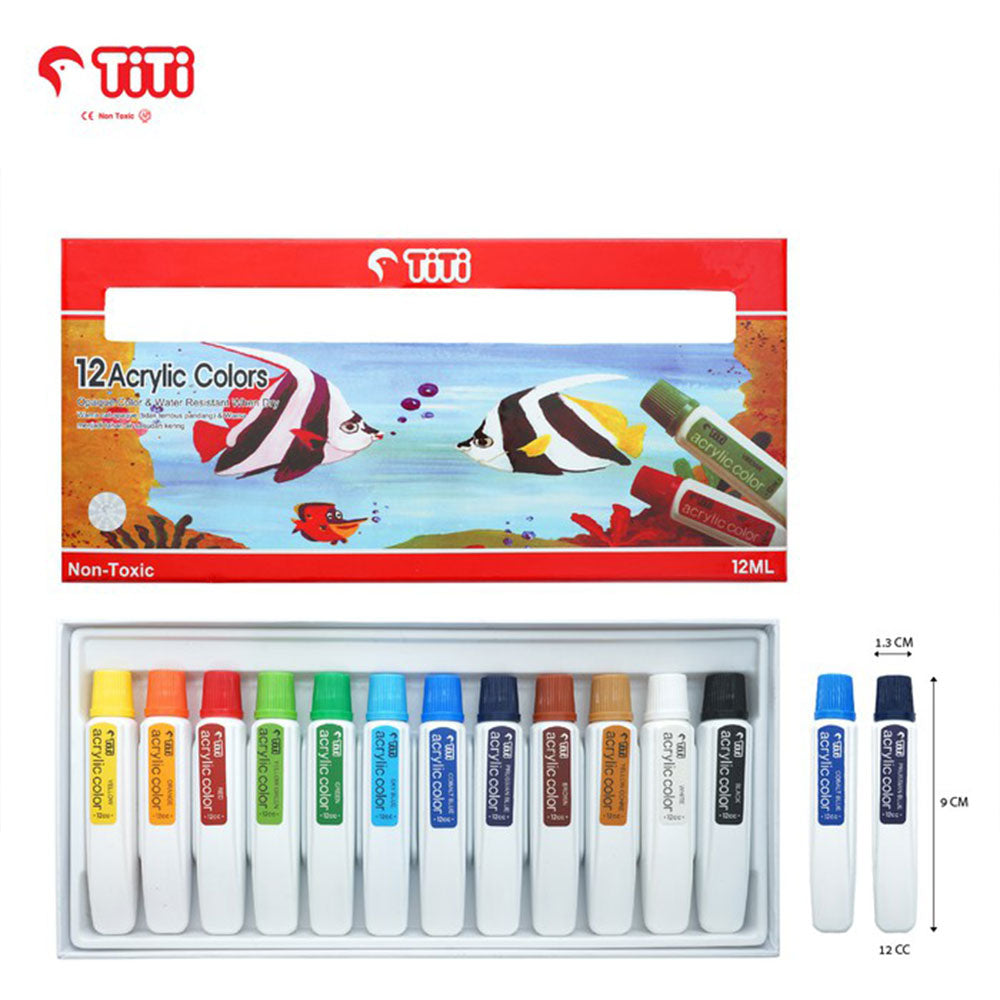 12 Acrylic Colors By Titii - Acrylic Paints