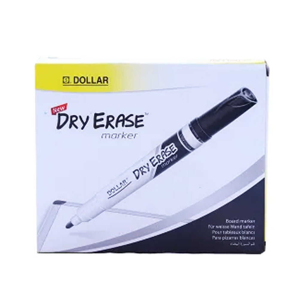 Pack Of 12 - Dollar Refillable Dry Eraser Marker / Board Marker Pen (Black)