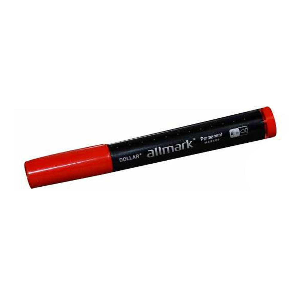 Pack Of 12- Permanent Marker Round Tip Red