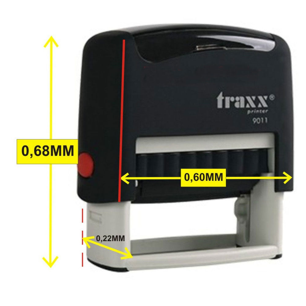 Traxx 9011 Customize Self-Inking Stamp Rubber Stamp Customized Stamp With Your Own Detail (Impression Size 38 Mm X 14 Mm)