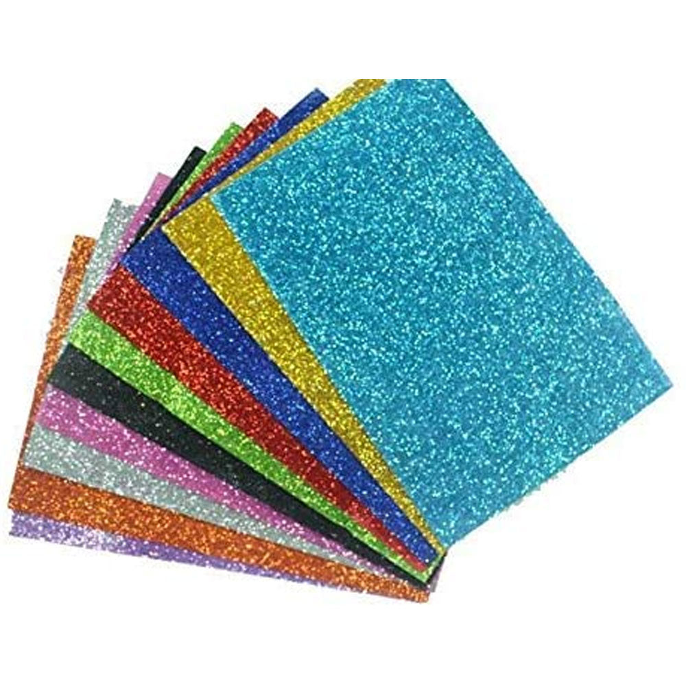 A3 Size Glitter Fomic Sheet Sticker Pack Of 10 Multicolour Glitter Foaming Sheet Sticker � 1 Free With 9 Sheets