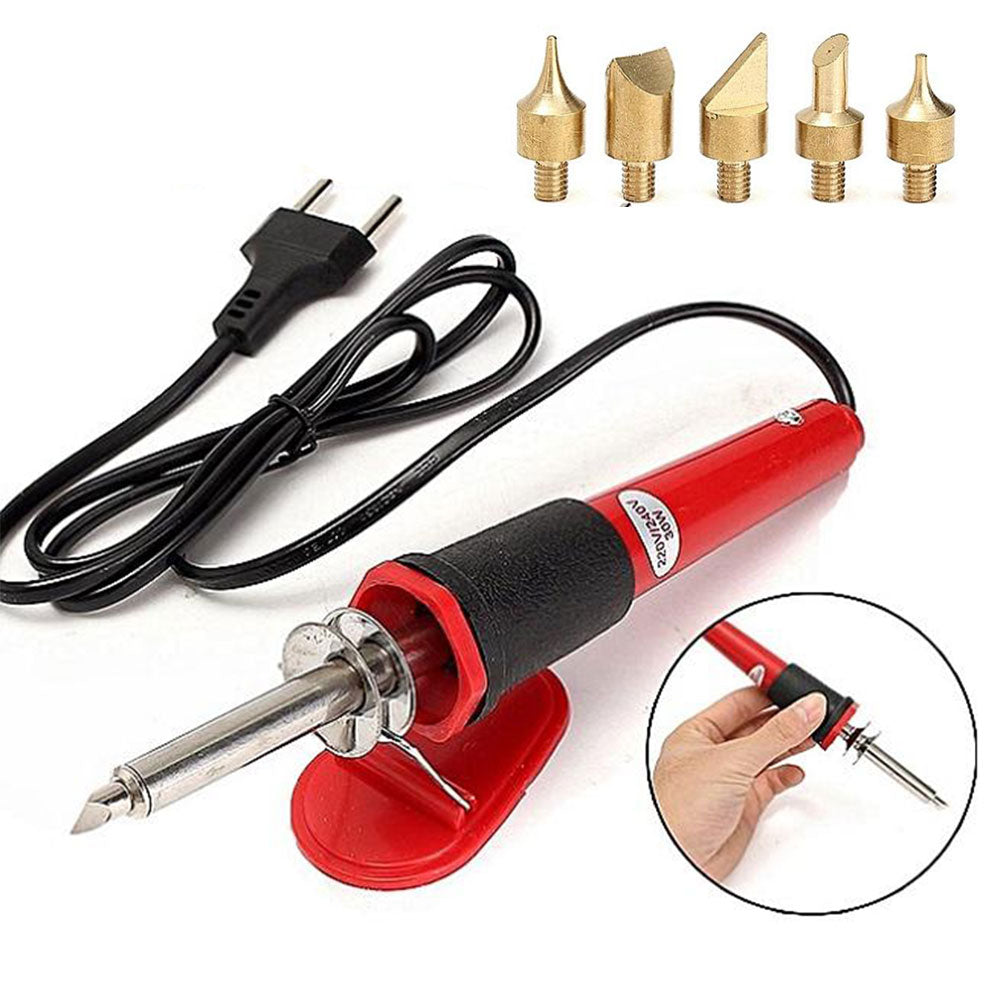 Sona Enterprises Electric Wood Burning Craft Tool Pen Woodburner Burner Woodburning Pencil Iron, Size: Standard, Red