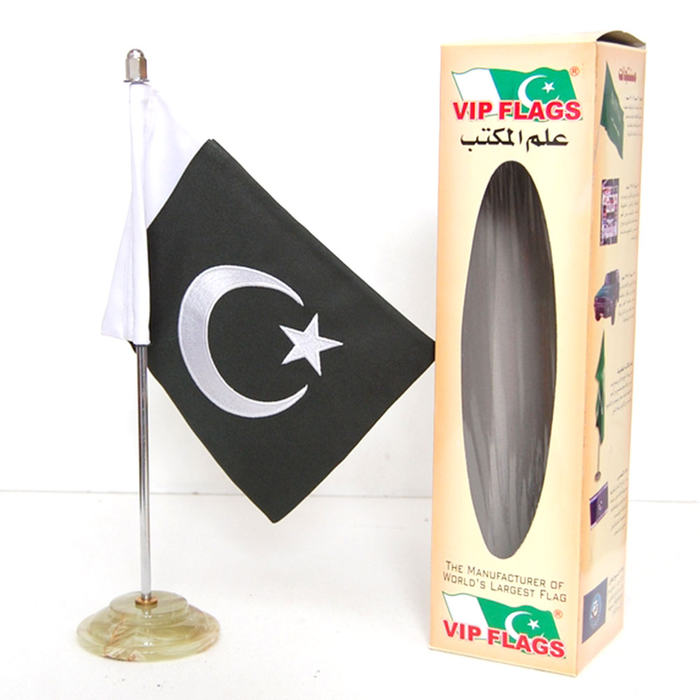 Pakistan Table Flag With Small Marble Base