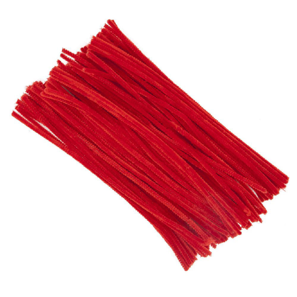 Pack of 50 - Red Pipe Cleaner velvet Sticks