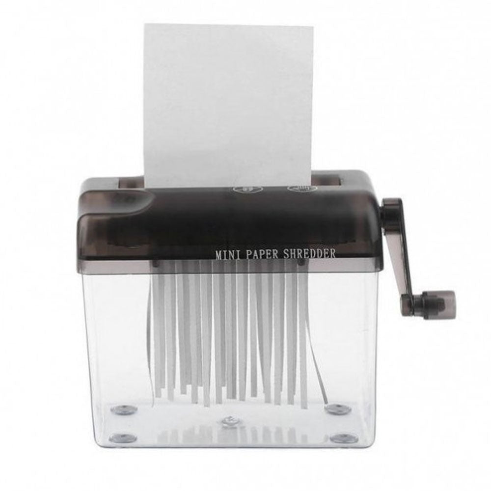 A5 Manual Paper Shredder (Strip Cut) - Transparent