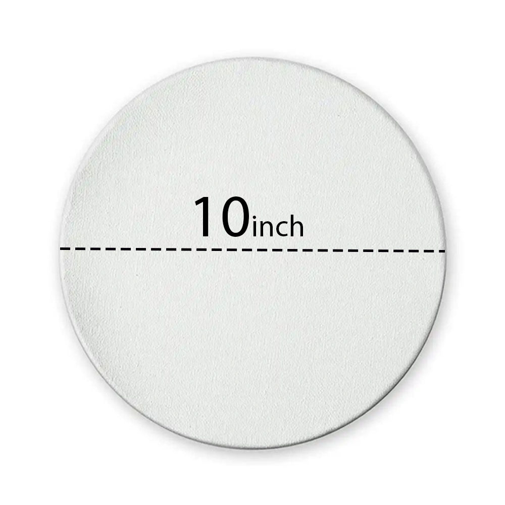 1 Pc Prime white Coated round Canvas - Size 10x10
