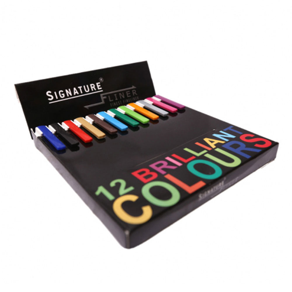 Signature - 12 Brilliant Color Fineliner Pointer Set