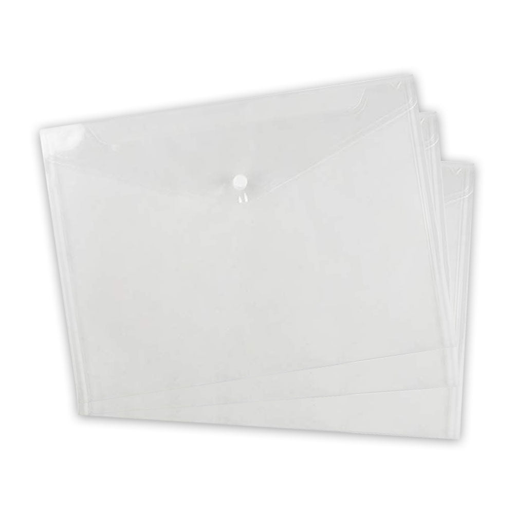 Document Folder Envelope File Plastic A4 Pack Of 3