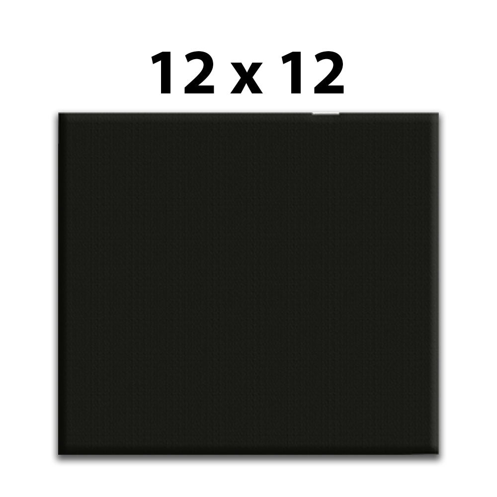 1 Pc Prime Coated Black Canvas - Size 12x12 Inch