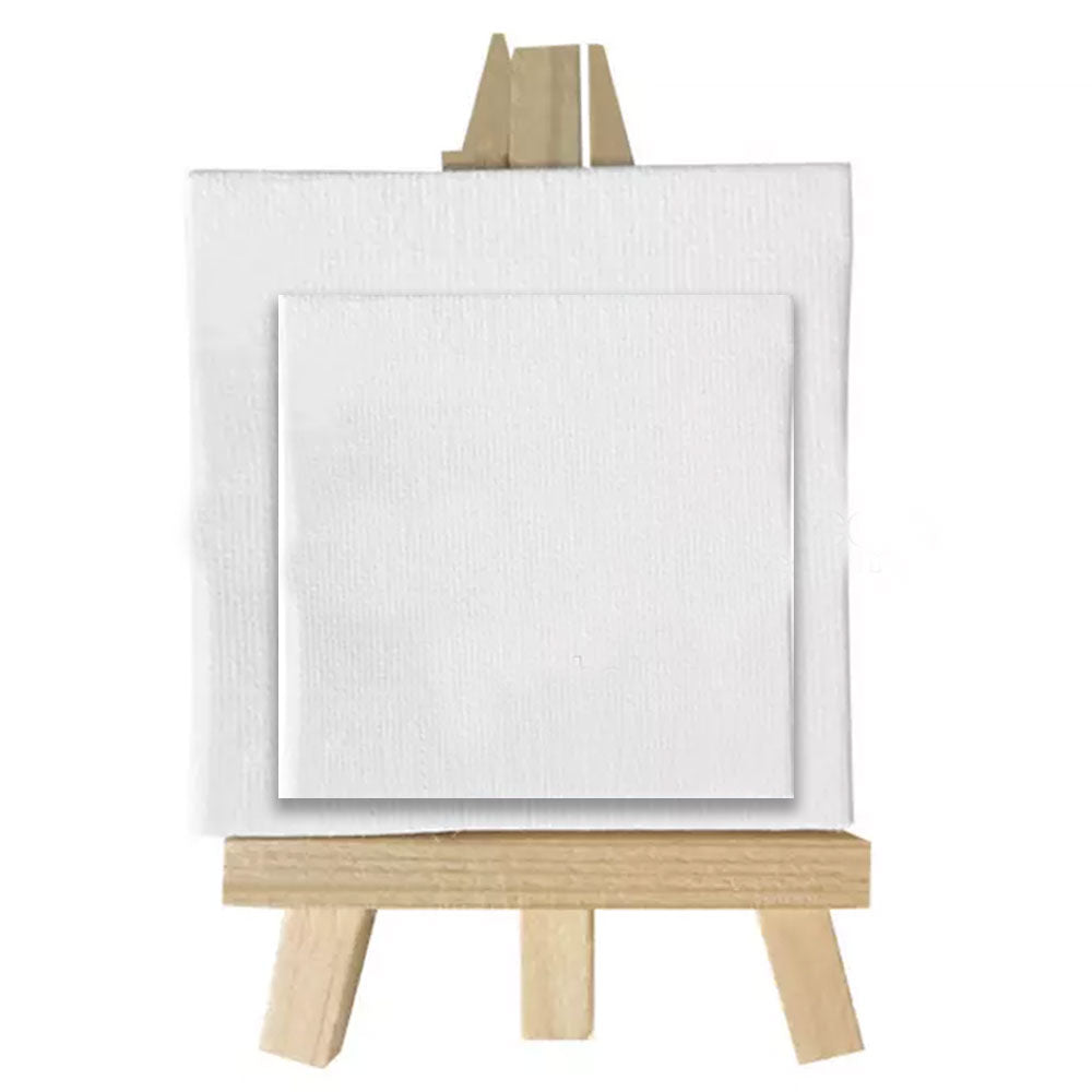 Canvas Set Of 2 With Wooden Easel 8X8/6X6